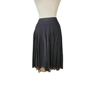 St. John Collection Silk Crepe Pleated Skirt Womens Size 12 Old Money Classic